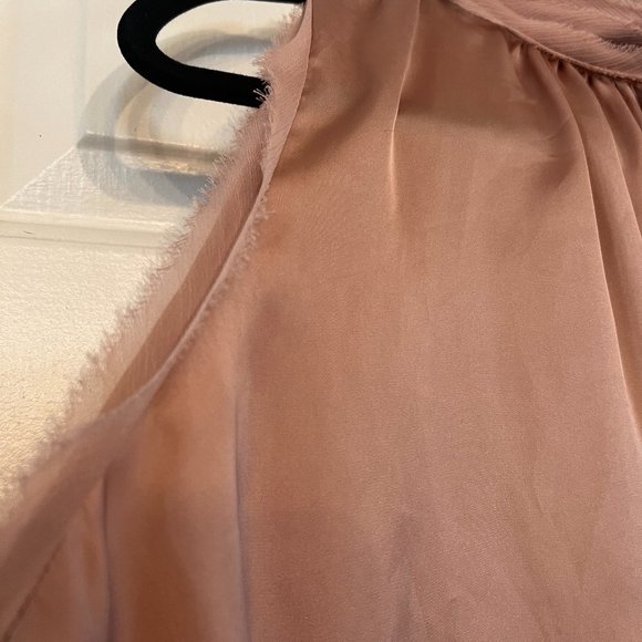 ZARA Pink High Neck Sleeveless Satin Blouse - Picture 5 of 7